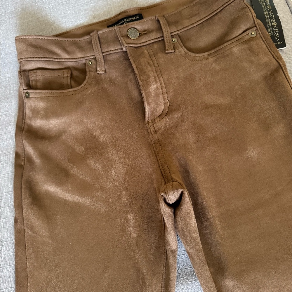 Banana Republic Tan Faux Leather Trousers, size 27/4